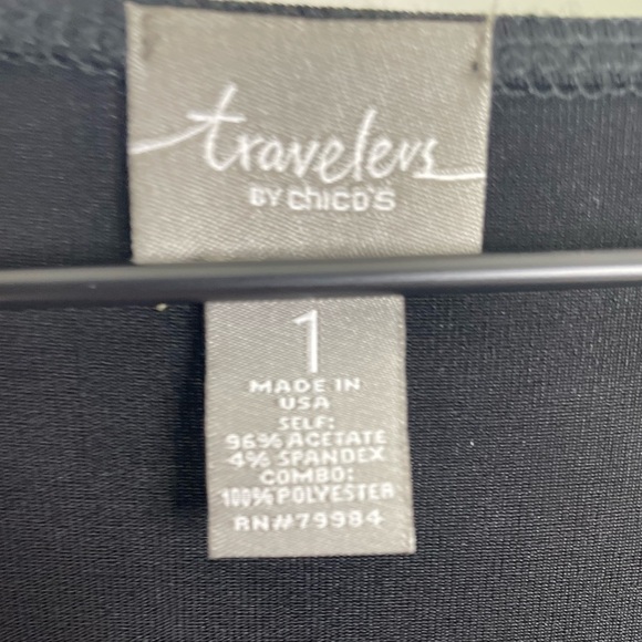 Travelers By Chicos Women’s Asymmetrical Polka Dot Blouse - Picture 2 of 4